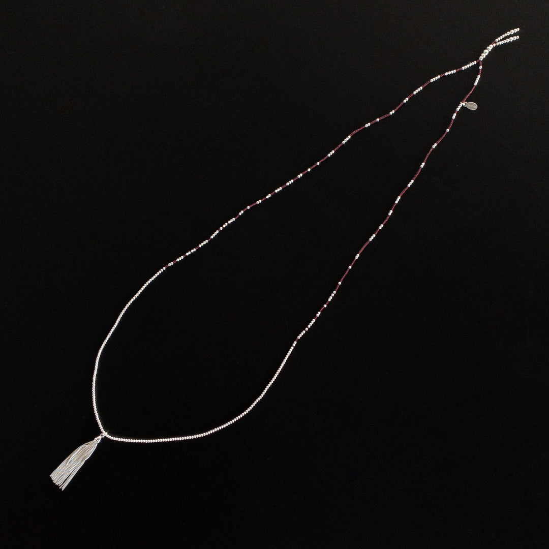 Sautoir Lily pompon argent 925 - 80cm
