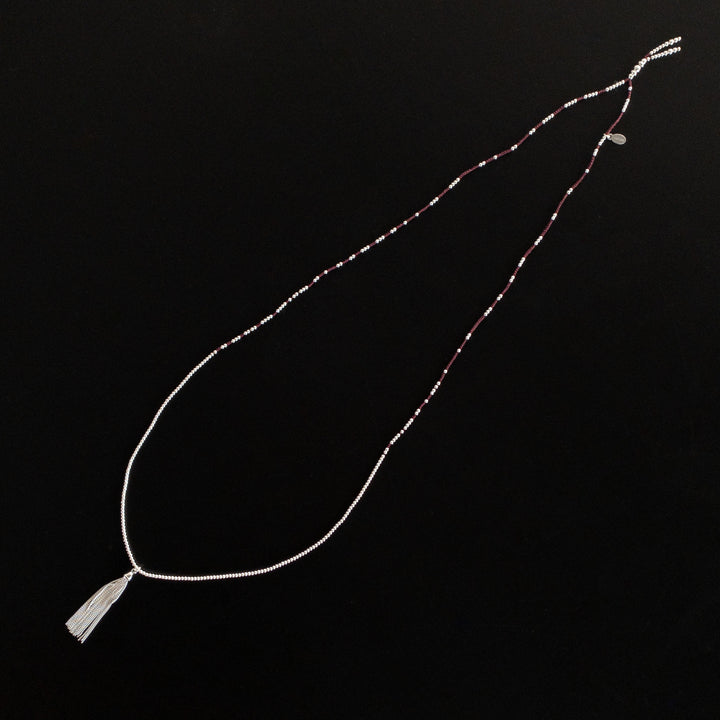 Sautoir Lily pompon argent 925 - 80cm