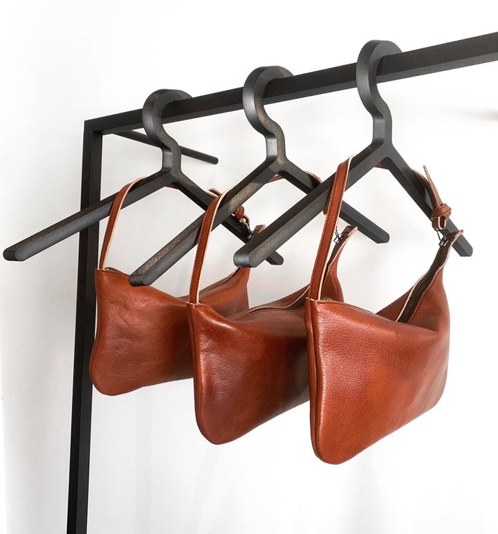 Pochette en cuir cognac