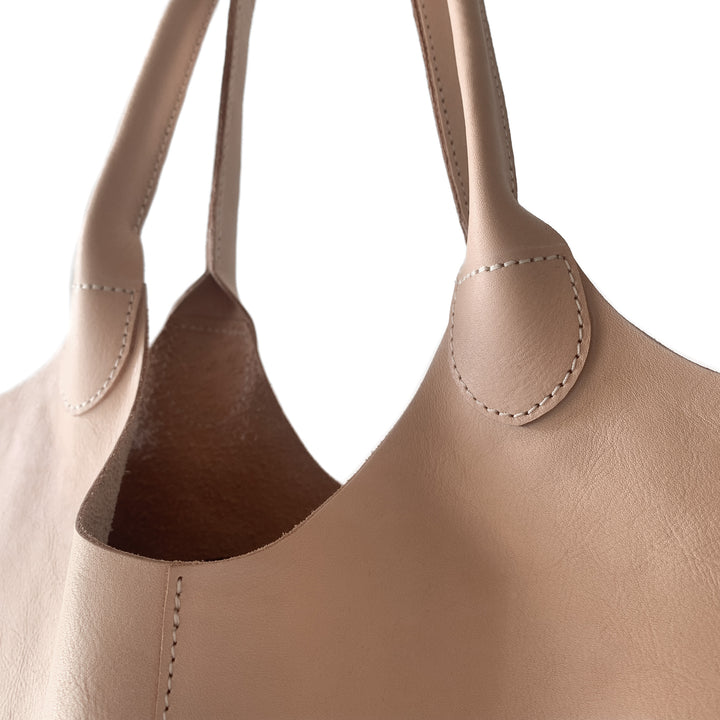 Tote-bag en cuir naturel