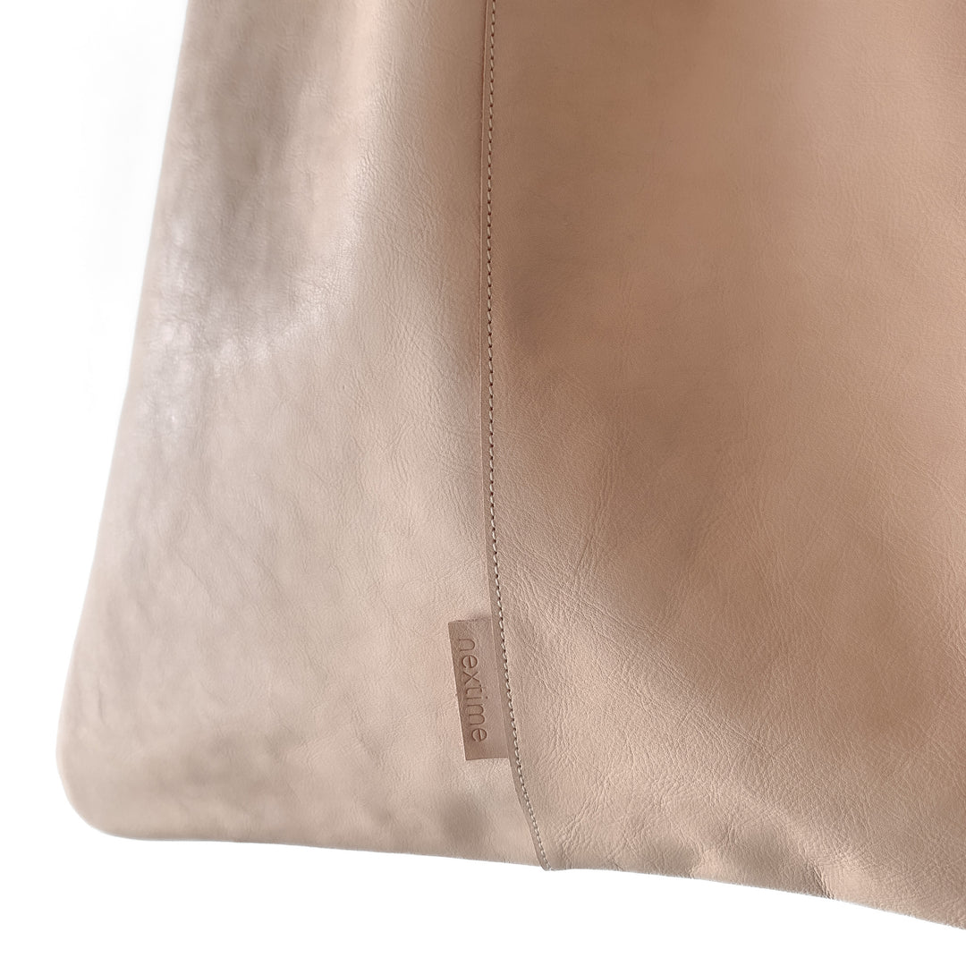 Tote-bag en cuir naturel