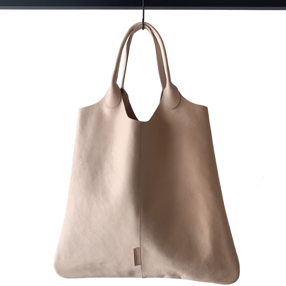 Tote-bag en cuir naturel