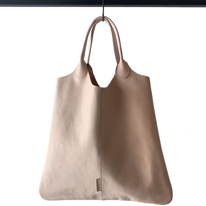 Tote-bag en cuir naturel