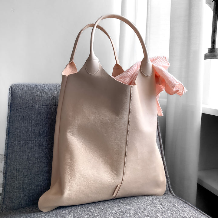 Tote-bag en cuir naturel